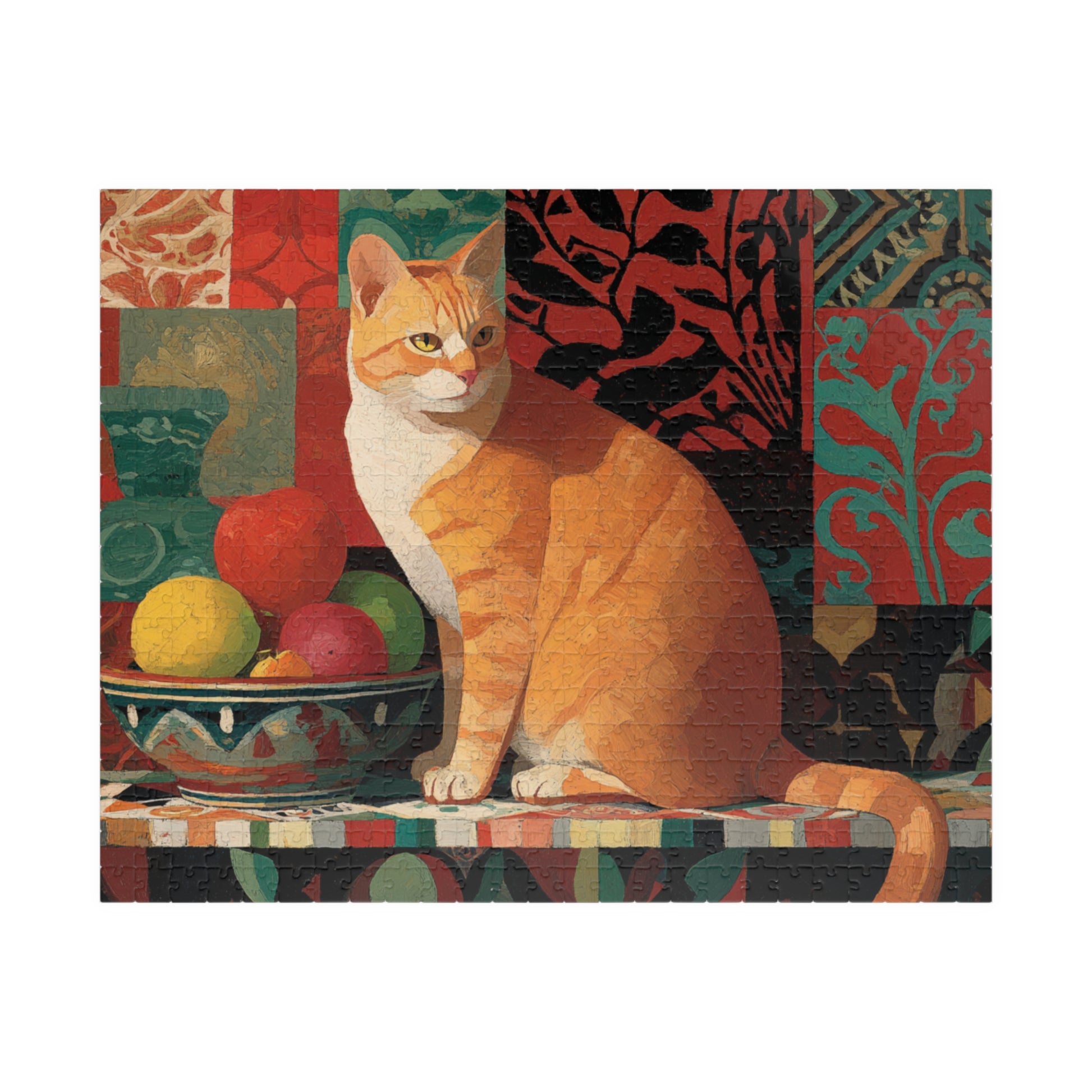 The Cat and the Fruit Bowl – Still Life Art Jigsaw Puzzle, Animal Theme Colorful Fauvist Cat Puzzle Puzzle The Puzzle Chest