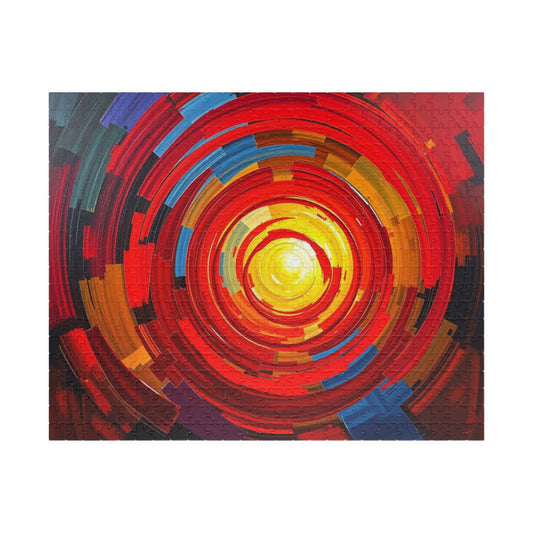 Vibrant Abstract Art Puzzle for Adults, Colorful Home Decor, Unique Gift for Puzzle Lovers, Artistic Jigsaw, Mindfulness Activity 520 pcs (Horizontal) Puzzle The Puzzle Chest
