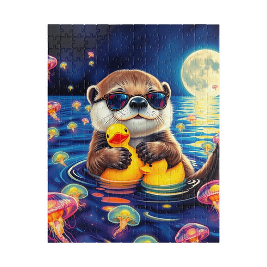 Cute Otter Jigsaw Puzzle with Jellyfish - Fun Family Activity, Perfect for Adults, Best Gift for Animal Lovers, Unique Brain Teaser 252 pcs (Vertical) Puzzle The Puzzle Chest