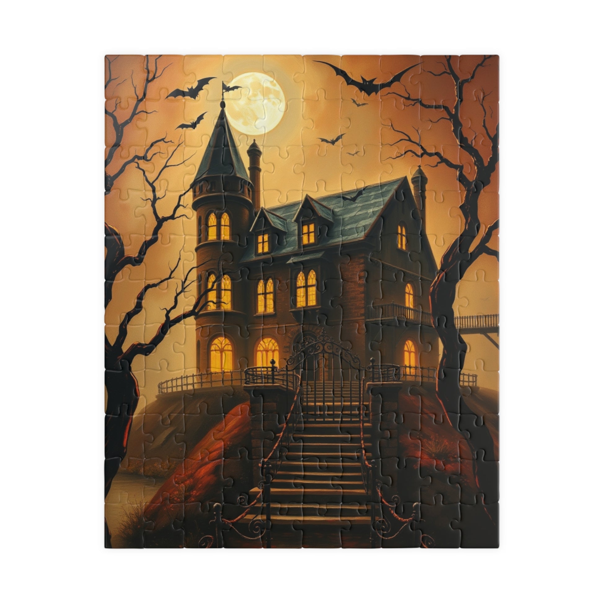 Spooky Haunted House Puzzle, Halloween Design, Family Game Night or Solo Fun, Perfect Gift for Puzzle Lover, 110 252 520 1014-piece, Mindful 110 pcs (Vertical) Puzzle The Puzzle Chest