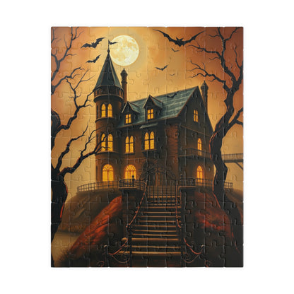 Spooky Haunted House Puzzle, Halloween Design, Family Game Night or Solo Fun, Perfect Gift for Puzzle Lover, 110 252 520 1014-piece, Mindful 110 pcs (Vertical) Puzzle The Puzzle Chest