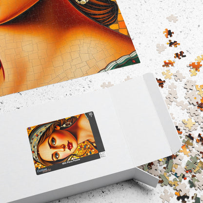 Mosaic Portrait Renaissance Woman Puzzle - 110, 252, 520, 1014-piece | Decorative Gift for Art Lover, Family or Solo Fun, Unique Collectible Puzzle The Puzzle Chest