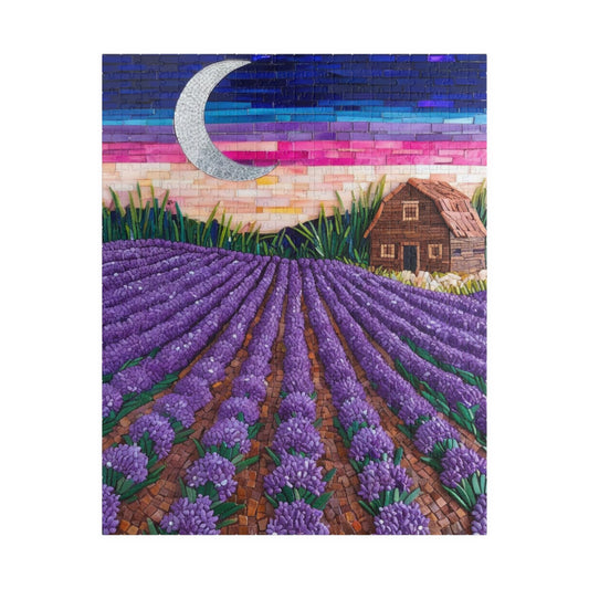 Jigsaw Puzzle, Lavender Fields Mosaic Landscape 110 252 520 1014-piece, Earthy Farmhouse Flower Rows, Rustic Mosaic Tiles Puzzle, Floral 520 pcs (Vertical) Puzzle The Puzzle Chest