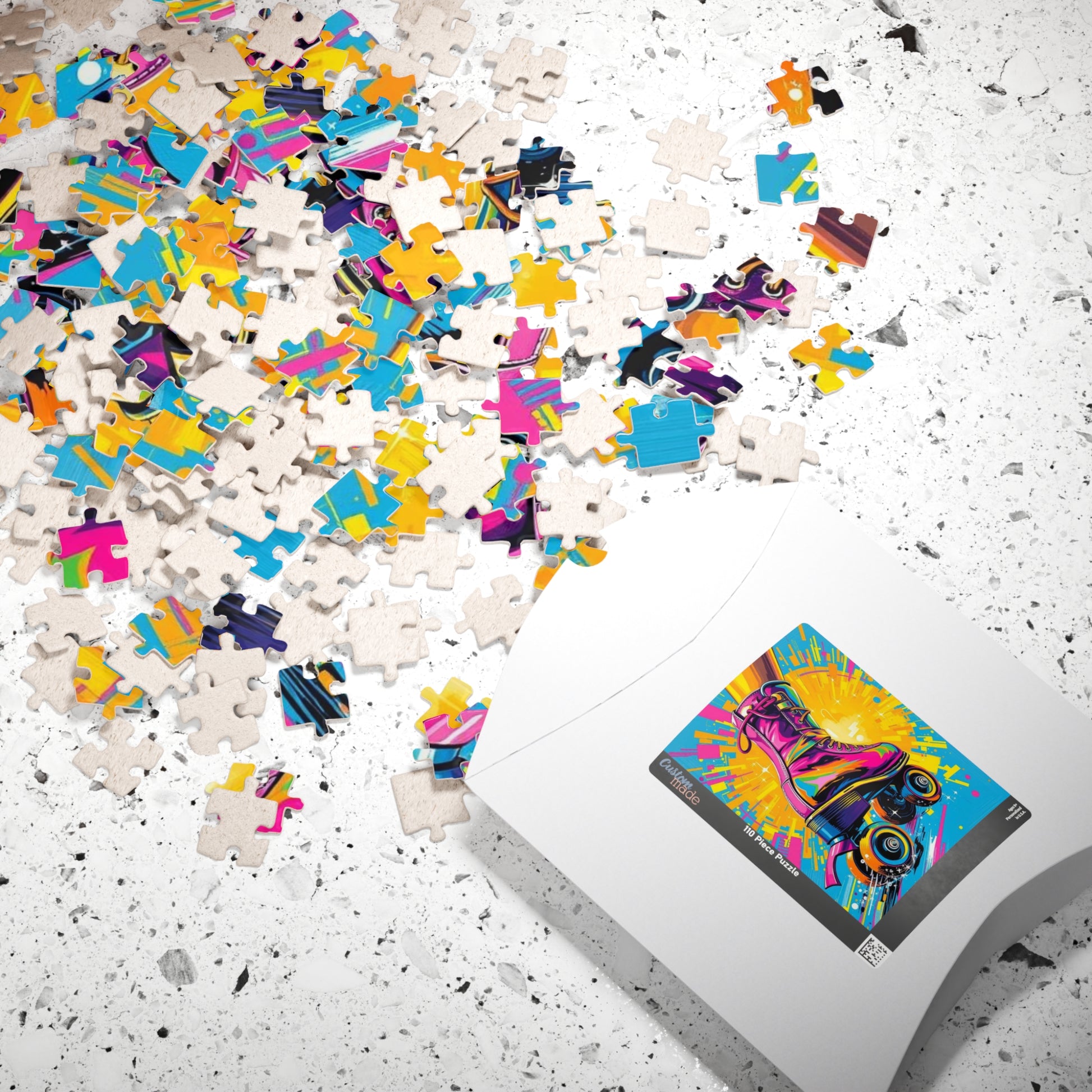 Colorful Roller Skate Puzzle | Pop Art Jigsaw Game | Fun Gift for Roller Skating Lovers | 110-1014 Piece | Family Game Night, Unique Home Puzzle The Puzzle Chest