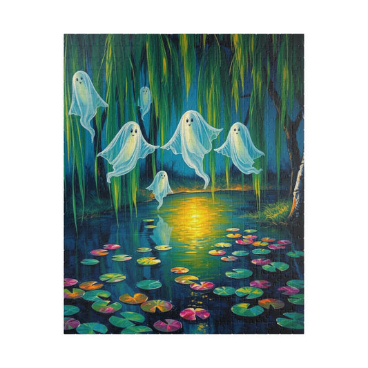 Whispers Through Willows - Mystical Ghosts Puzzle, Puzzle Lover Gift for Friend, Family Game Night, Halloween Fun, 110-1014 Piece Options