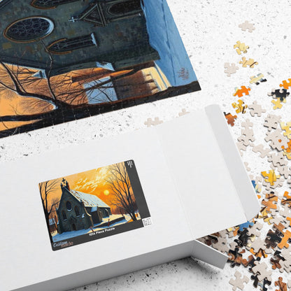 Twilight Cathedral Jigsaw Puzzle - Mystical Winter Chapel, Gothic Art Print, Dark Fantasy Art Gift for Puzzle Enthusiasts, Holiday Activity Puzzle The Puzzle Chest