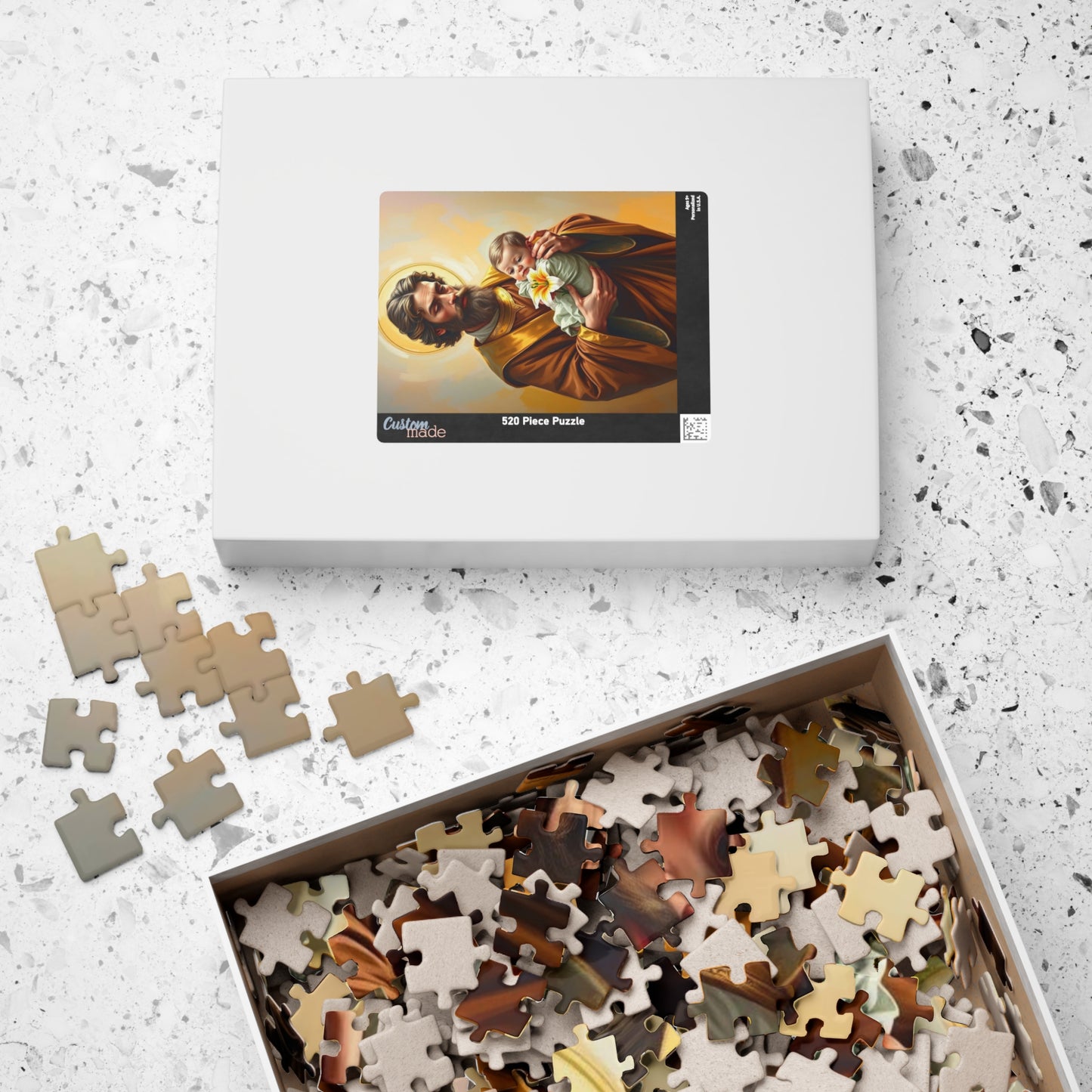Puzzle, Saint Joseph Religious Artwork Jigsaw, 110 252 520 1014 Piece Game, Meditation Hobby Gift for Catholics Spiritual Home Entertainment Puzzle The Puzzle Chest