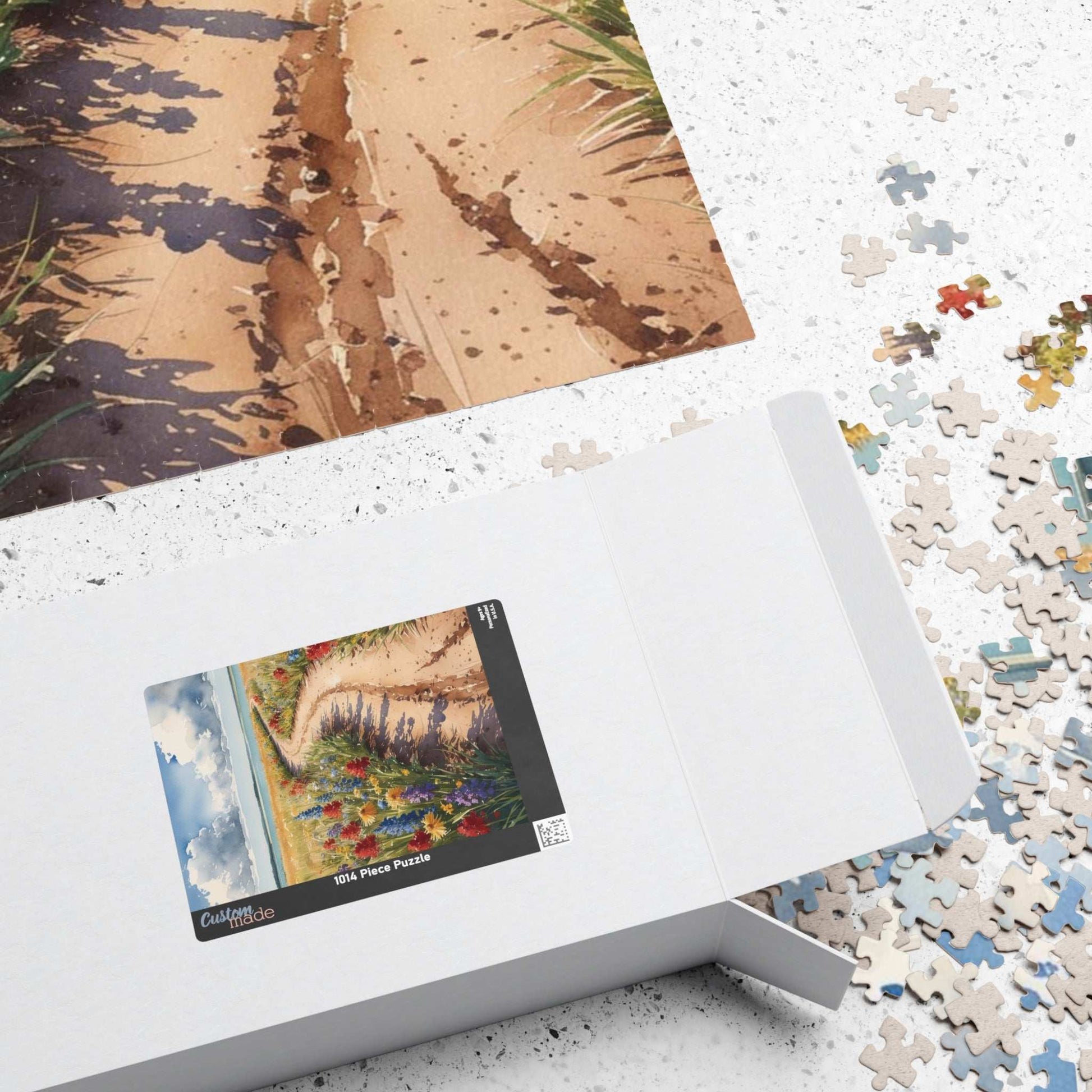 Serene Landscape Puzzle, Winding Dirt Path with Wildflowers and Clear Water, Nature-Inspired Jigsaw Game for Puzzle Enthusiast, Mindful Puzzle The Puzzle Chest