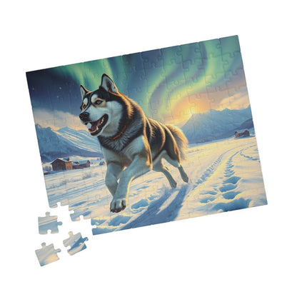 Siberian Husky Jigsaw Puzzle, Stunning Dog Artwork, Friend Gift for Animal Lover, Family Game Night, Home Entertainment Cozy Winter Activity Puzzle The Puzzle Chest