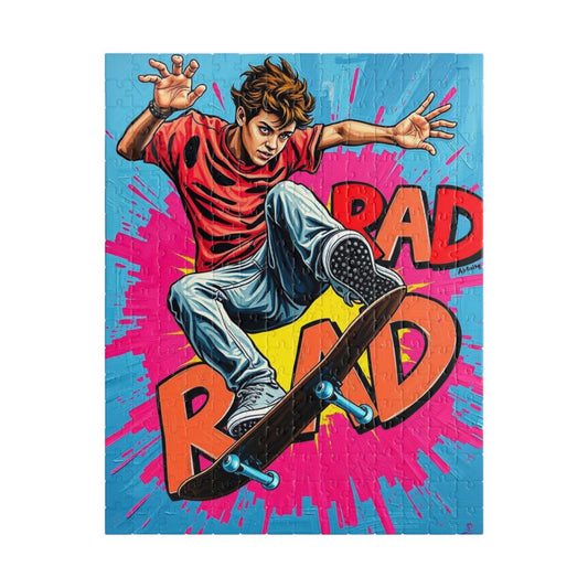Skateboarder Puzzle - Pop Art Jigsaw Game, Fun Gift for Adult Puzzle Lovers, RAD Theme Puzzle 252 pcs (Vertical) Puzzle The Puzzle Chest