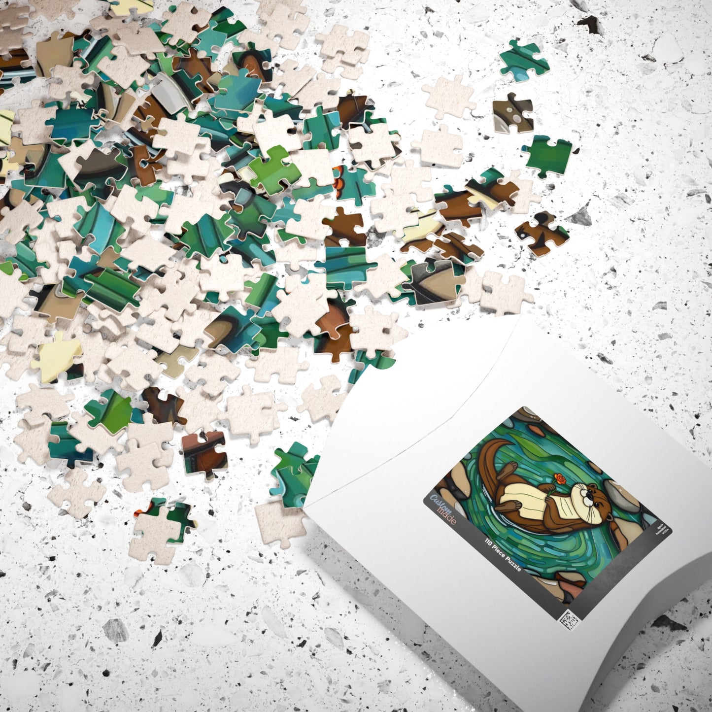 River Serenity Otter Puzzle - 110-1014 Piece Cute Wildlife Animal Jigsaw Game for Fun Family Activity, Unique Gift Idea, Creative Challenge