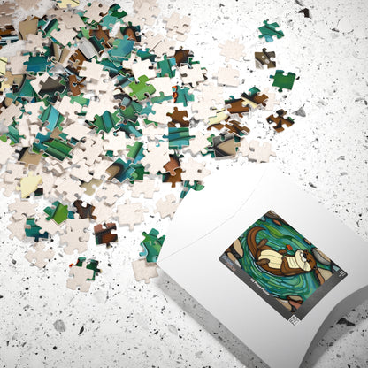 River Serenity Otter Puzzle - 110-1014 Piece Cute Wildlife Animal Jigsaw Game for Fun Family Activity, Unique Gift Idea, Creative Challenge