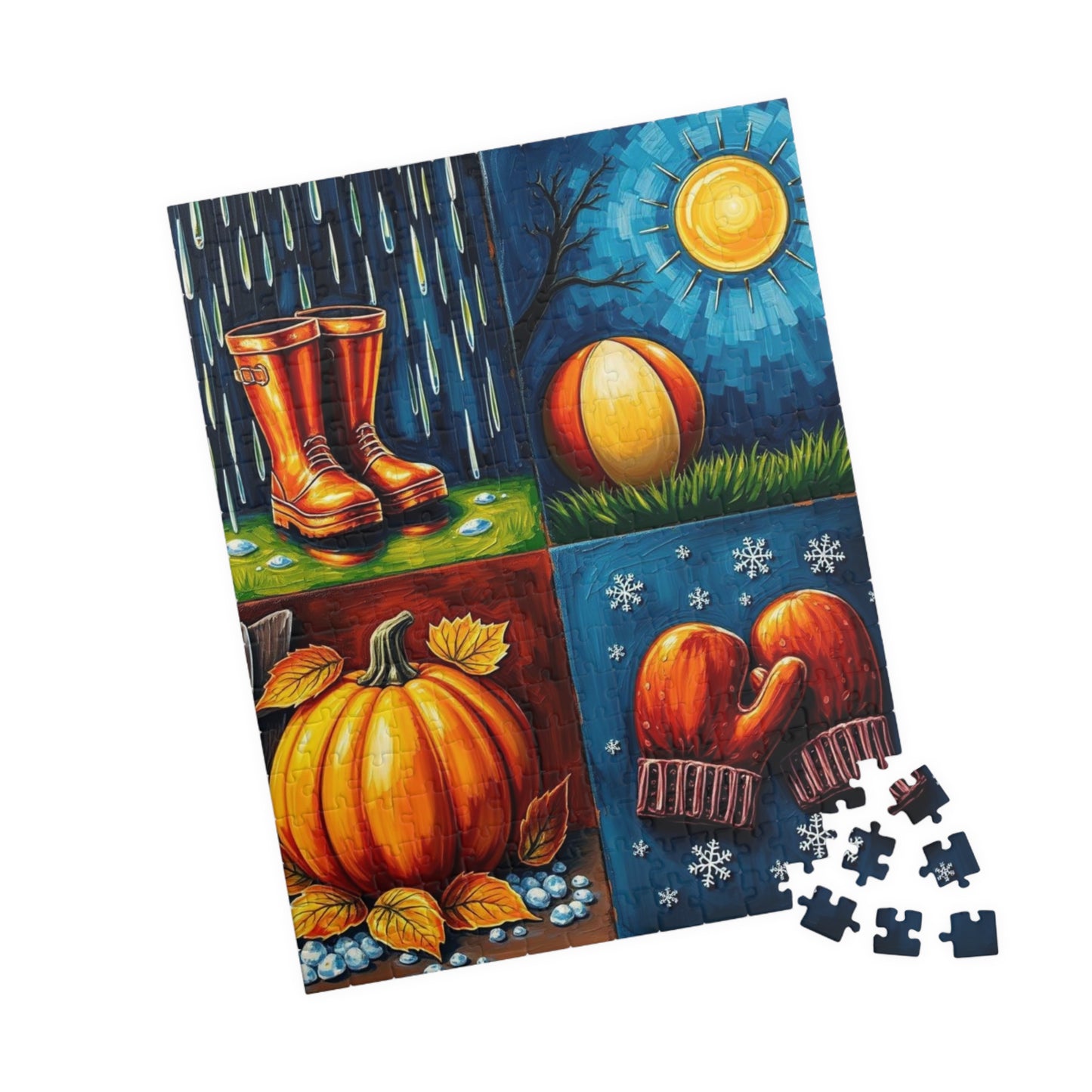 Seasonal Vibes Puzzle Jigsaw Game, Nature-Inspired Themes for All-Year Fun, Perfect for Family Time, Mental Stimulation, or Gifting Puzzle The Puzzle Chest