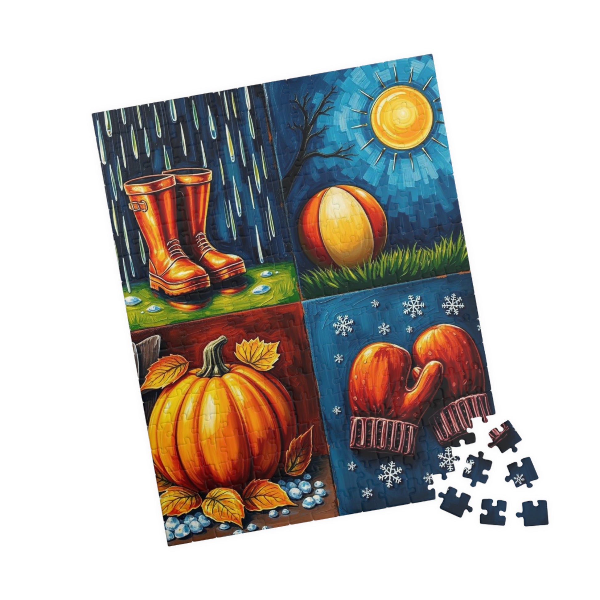 Seasonal Vibes Puzzle Jigsaw Game, Nature-Inspired Themes for All-Year Fun, Perfect for Family Time, Mental Stimulation, or Gifting Puzzle The Puzzle Chest