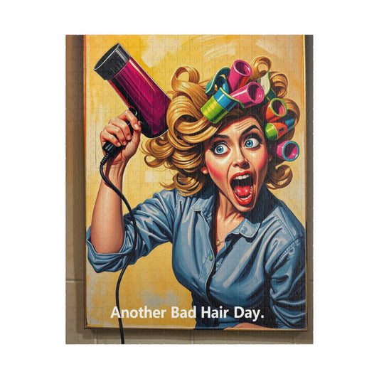 Humorous Pop Art Jigsaw Puzzle - Another Bad Hair Day Fun for Adults, Gift for Friends, Haircut Lovers, Family Game Night 520 pcs (Vertical) Puzzle The Puzzle Chest