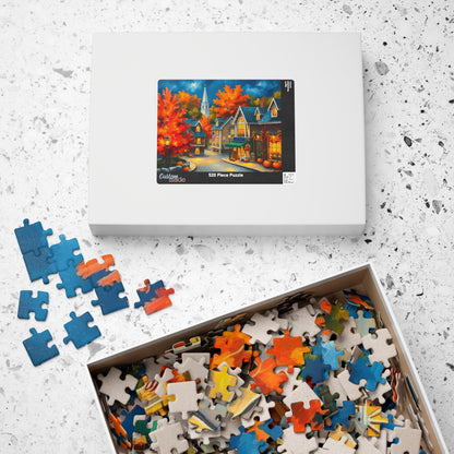 New England Village Jigsaw Puzzle Autumn, Thanksgiving Activity, Mindful Hobby, Family Fun Game, Fall Gift, Seasonal Indoor Entertainment Puzzle The Puzzle Chest