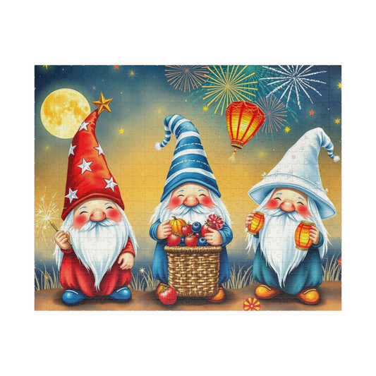 Fireworks Celebration Gnome Puzzle - 4th of July Themed Summer Jigsaw Game Puzzle The Puzzle Chest