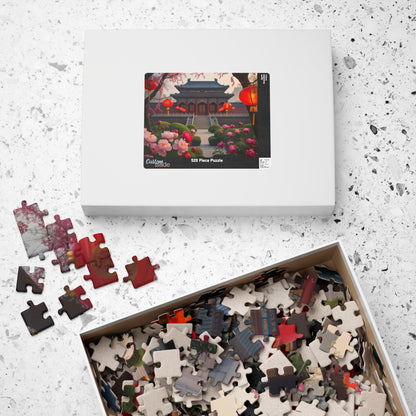 Forbidden City Beijing Jigsaw Puzzle with Peonies and Lanterns, 252 520 1014-Piece Puzzle, Chinese Landmark Gift, Creative Hobby Puzzle The Puzzle Chest