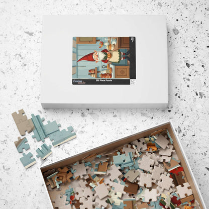 Nordic Gnome Baking Pies – Scandinavian Folk Rustic Kitchen Jigsaw Puzzle Puzzle The Puzzle Chest