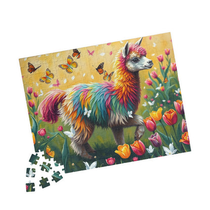Rainbow Alpaca Puzzle | Colorful Llama Jigsaw Game, 120/252/500-Piece Floral Tulips 252 pcs (Horizontal) Puzzle The Puzzle Chest