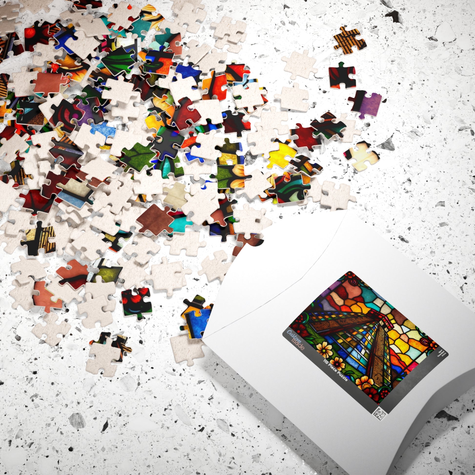 Stained Glass Chichen Itza Pyramid Jigsaw Puzzle, Historic Mayan Famous Landmark, Travel-Inspired Frameable Art Giftable Puzzle Puzzle The Puzzle Chest
