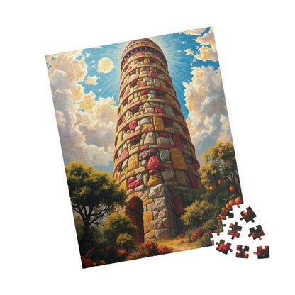 Epic Biblical Tower of Babel Jigsaw Puzzle, Biblical History Christian Symbolism, Ideal Gift for Religious Puzzle Lover and Art Enthusiast