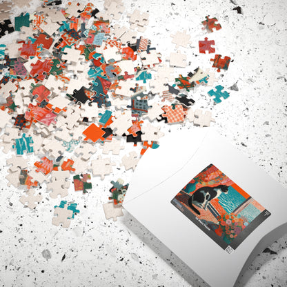 Cat by the Open Window – Fauvist Interior Cat Jigsaw Puzzle, Animal Theme Seaside Art Puzzle, Matisse-Inspired Puzzle The Puzzle Chest