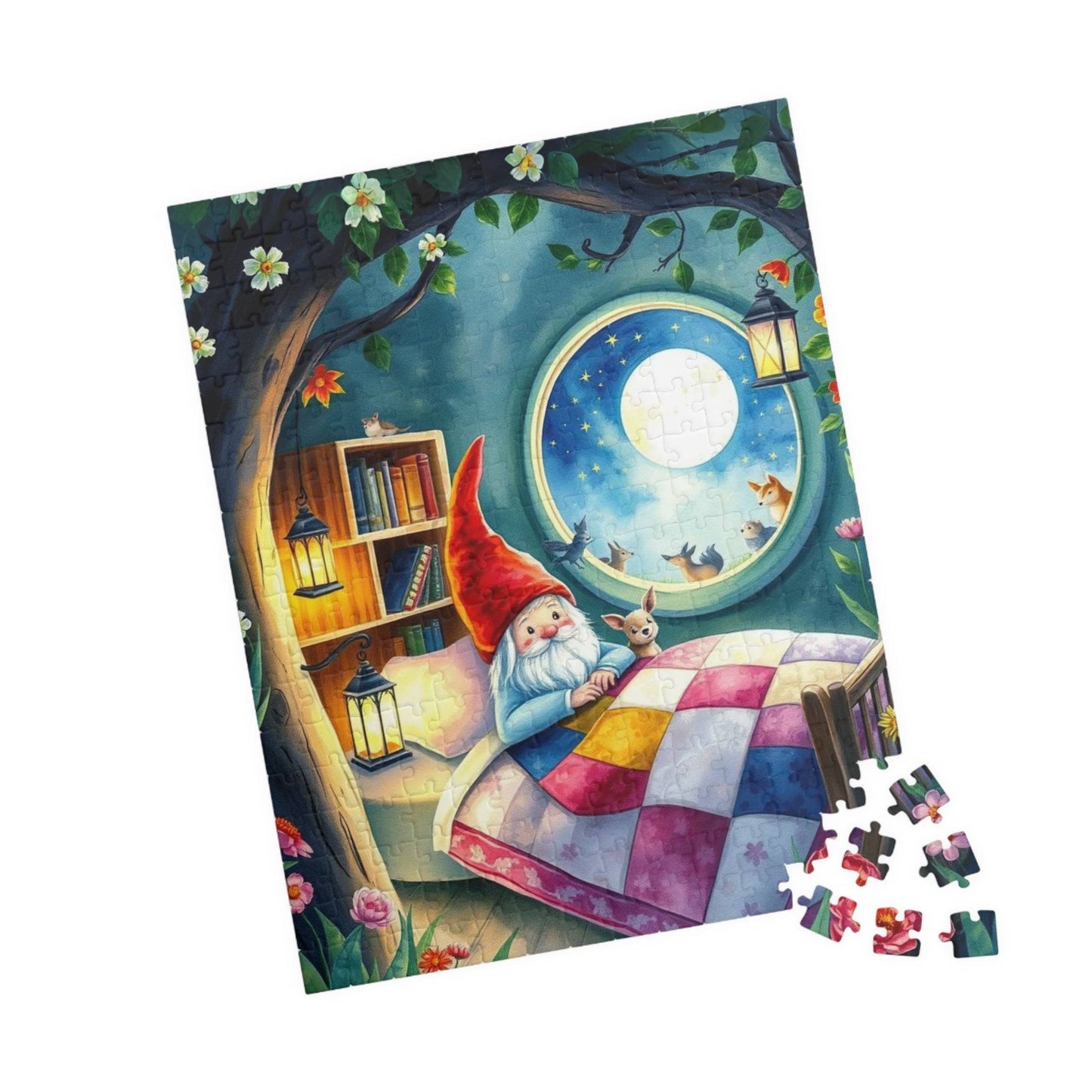 Gnome Dreamland Jigsaw Puzzle - Sleeping Dwarf in Treehouse Bedroom 252 pcs (Vertical) Puzzle The Puzzle Chest