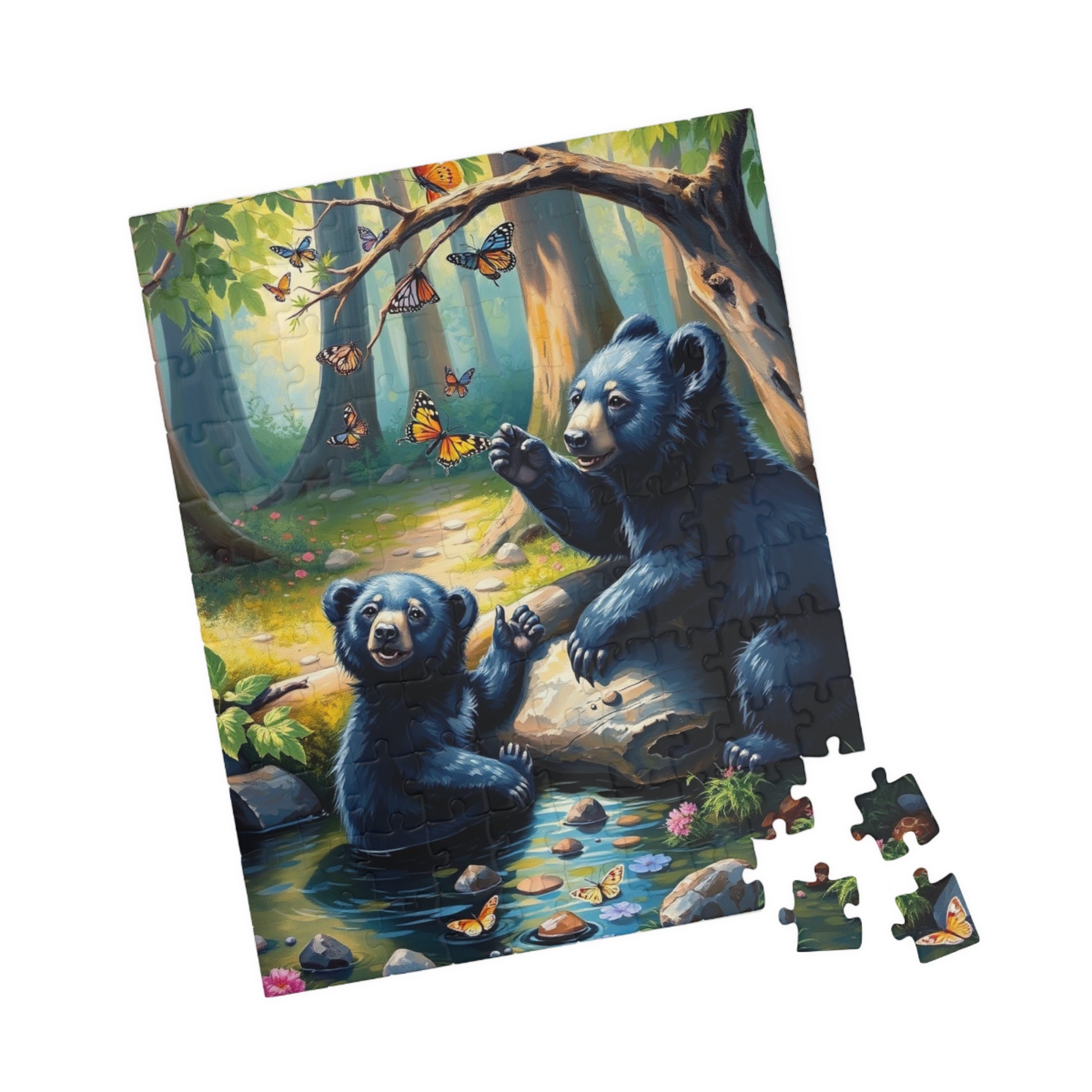 Nature-Inspired Bear Puzzle, Fun Family Activity, Animal Wildlife Themed Gift, Jigsaw Fun, Mindful Moments Puzzle The Puzzle Chest