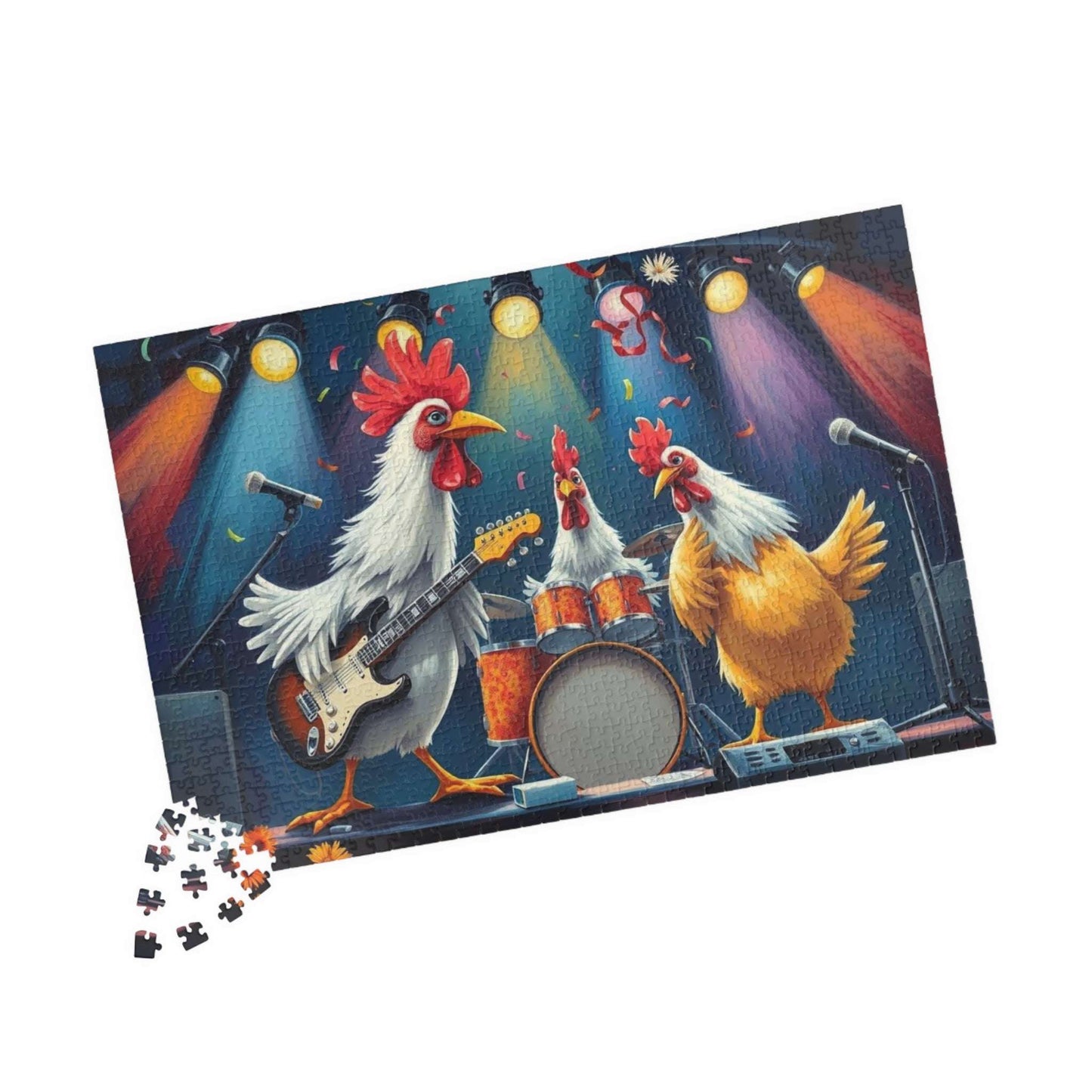 Rockin' Chicken Jigsaw Puzzle - Hilarious Gift for Music Lover 1014 pcs (Horizontal) Puzzle The Puzzle Chest