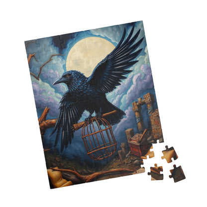 Midnight Messenger - Mystical Raven Puzzle, 110, 252, 520-piece Gothic Jigsaw Game for Family Game Night, Bird Lover Gift for Friends