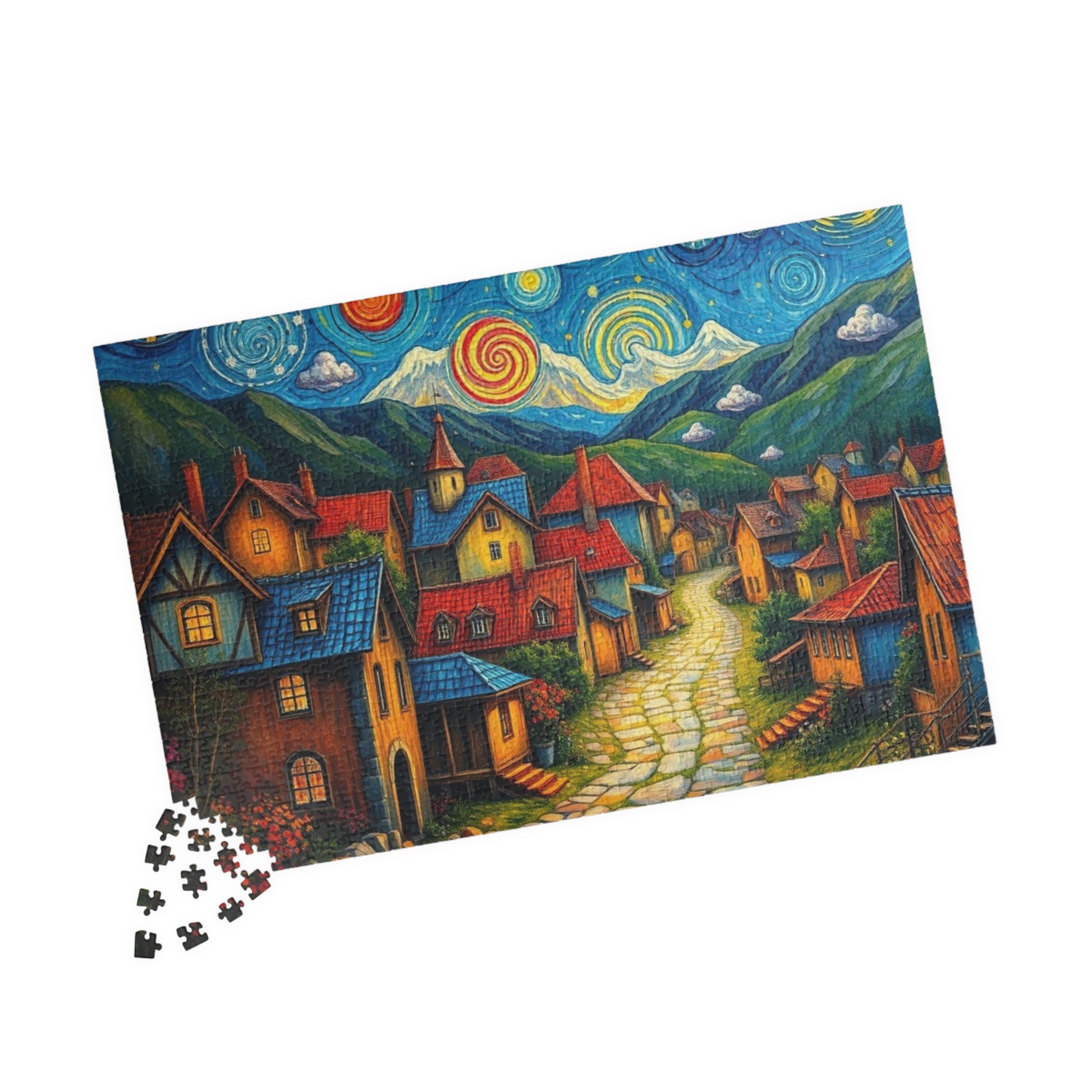 Charming Village Jigsaw Puzzle - Perfect for Family Fun, Adult Gift for Puzzle Lovers, Home Entertainment, Rainy Day Activity, Cozy Night In The Puzzle Chest