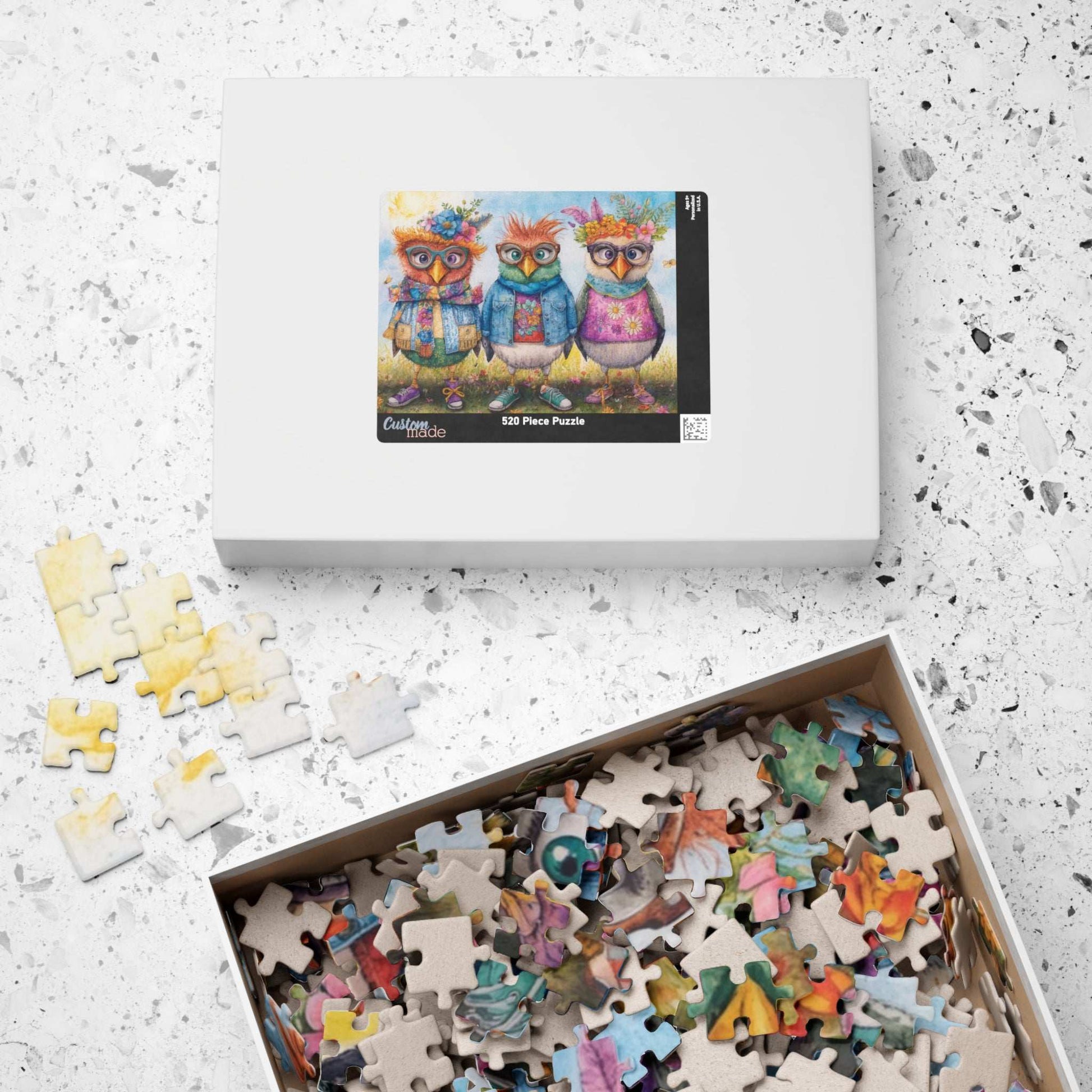 Fashionable Flock Jigsaw Puzzle, Cartoon Chicken Puzzle Ideal for Indoor Family Activity, Holiday Birthday Gift for Bird Lover, Brain Teaser Puzzle The Puzzle Chest
