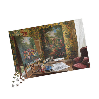 Garden Artist Studio Puzzle - Nature Scene Jigsaw Game for Adult Relaxation, Frameable Home Decor, Gift, Garden Lovers, Creative Challenge