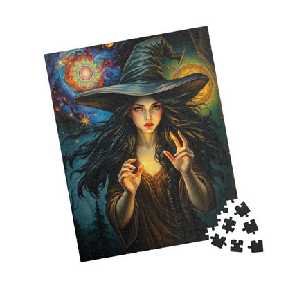 Witch Galaxy Forest Puzzle, 110 252 520 1014-piece Adult Jigsaw Game, Mystical Stars, Halloween Decor, Ideal Gift for Fantasy Lover, Mindful