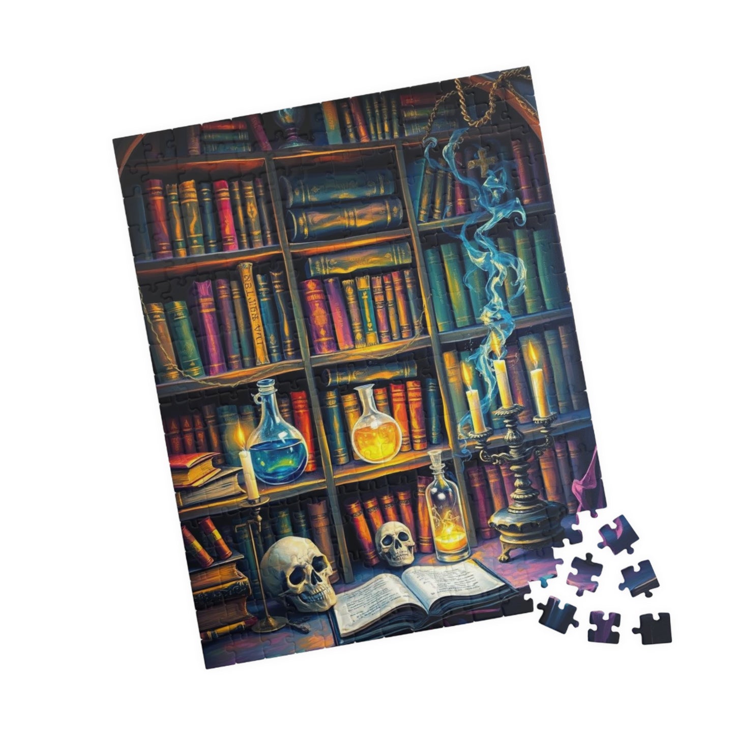 Mystical Library Puzzle - 110-1014 Piece Halloween Jigsaw Game Perfect for Cozy Nights, Gift for Book Lovers, Family Fun, Brain Teaser