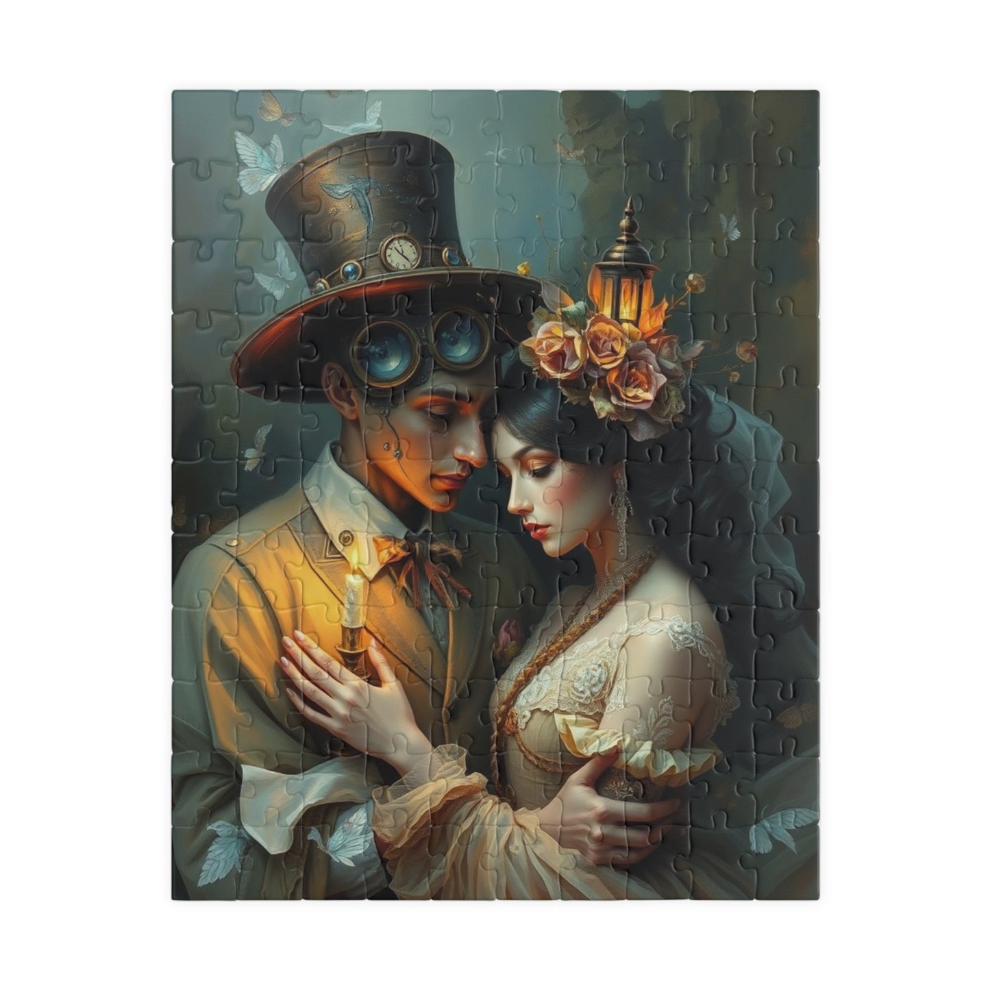 Romantic Steampunk Puzzle - Unique Gift for Couples, Home Decor, Family Game Night, Art Lovers, Engaging Activities 110 pcs (Vertical) Puzzle The Puzzle Chest