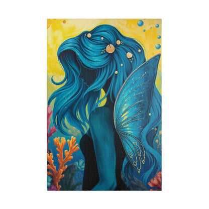 Sea Fairy Jigsaw Puzzle, Mermaid Silhouette Art Underwater Scene, Gift for Her Stress Relief Activity, Mind Challenge, Relaxation Gift 1014 pcs (Vertical) Puzzle The Puzzle Chest