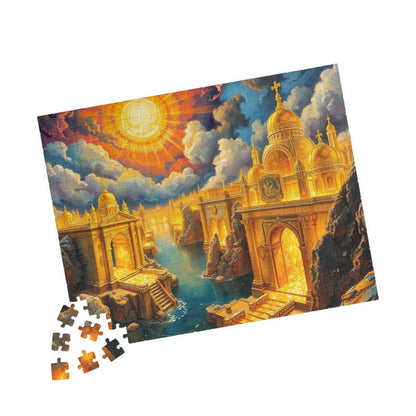 New Jerusalem Jigsaw Puzzle, Shining City of Gold and Crystal, Faith-Based Tabletop Game, Religious Theme, Mindfulness Activity, Giftable