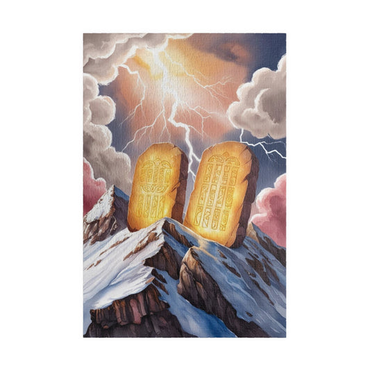 The Ten Commandments Puzzle, Stone Tablets on Mount Sinai, Religious Jigsaw, Christian Faith-Based Gift for Puzzle Lover, Bible-Themed Game 1014 pcs (Vertical) Puzzle The Puzzle Chest