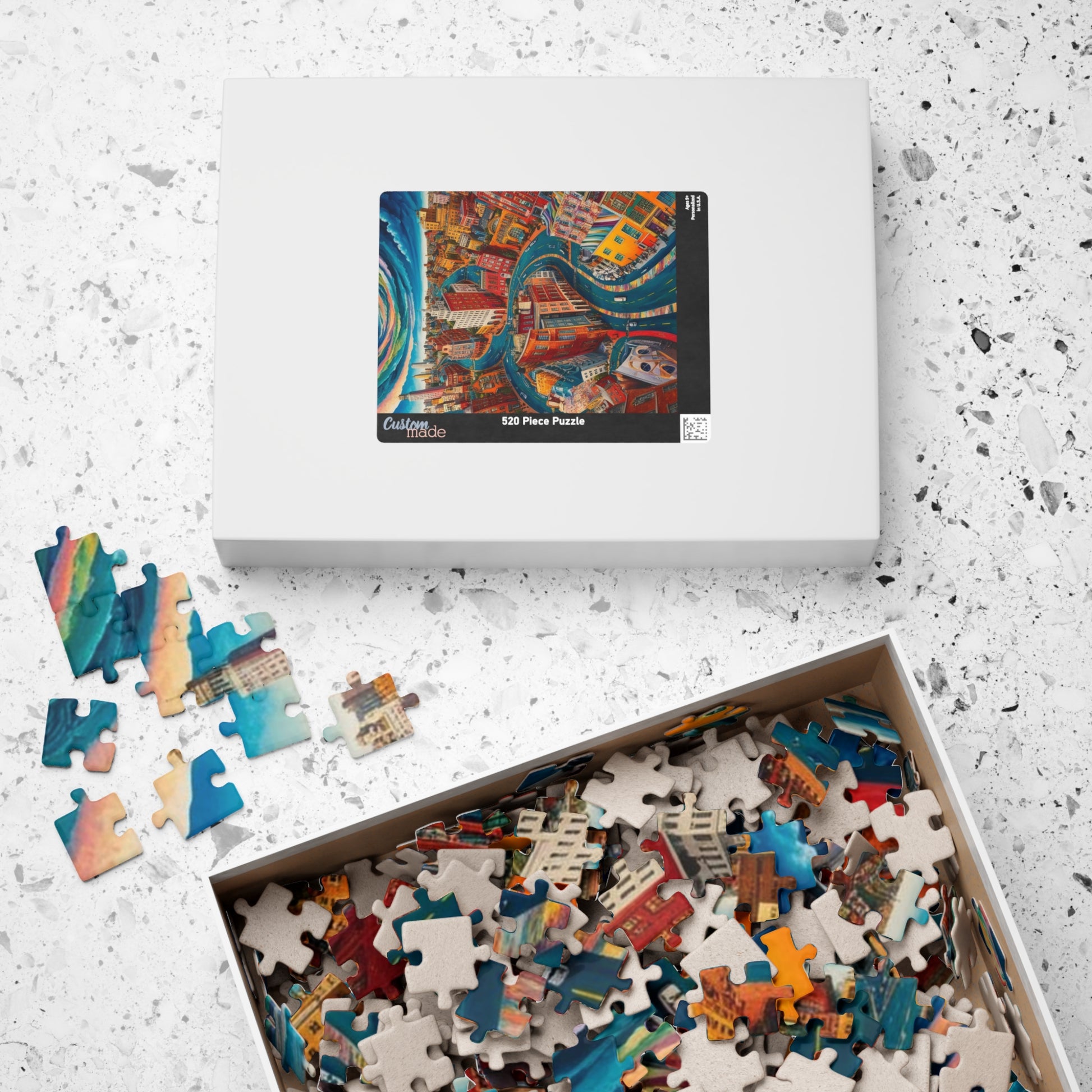 Surreal Cityscape Puzzle - 110, 252, 520, 1014-Piece, Fun Gift for Puzzle Lovers, Unique Wall Art, Family Game Night, Creative Art Therapy Puzzle The Puzzle Chest
