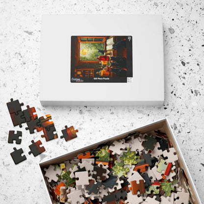 Autumn Alchemists Table Jigsaw Puzzle - Mystical Cat Theme, Ideal Witchy Gift for Cat Lover, Magic Enthusiast, Family Fun, Mindful Activity