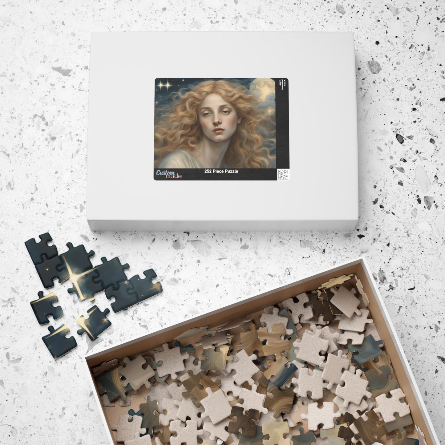 Golden Haired Celestial Angel Puzzle, Heavenly Angelic Creature Jigsaw Game, Religious Spiritual Art, Adult Entertainment, Hobby Puzzle The Puzzle Chest