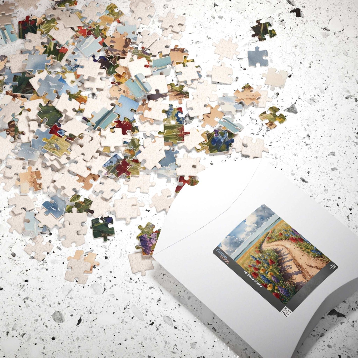 Serene Landscape Puzzle, Winding Dirt Path with Wildflowers and Clear Water, Nature-Inspired Jigsaw Game for Puzzle Enthusiast, Mindful Puzzle The Puzzle Chest