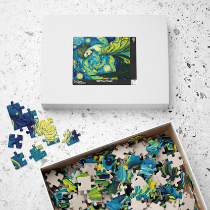 Starry Night Abstract Puzzle - Serene Woman Puzzle The Puzzle Chest