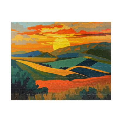 Sunset Landscape Puzzle, Abstract Jigsaw Game, Colorful Nature Art Puzzle for Adult 252 pcs (Horizontal) Puzzle The Puzzle Chest