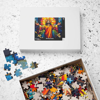 Radiant Jesus Puzzle - Colorful Religious Jigsaw, Inspirational Artwork Ideal Gift for Faith, Family Gatherings, and Spiritual Celebrations