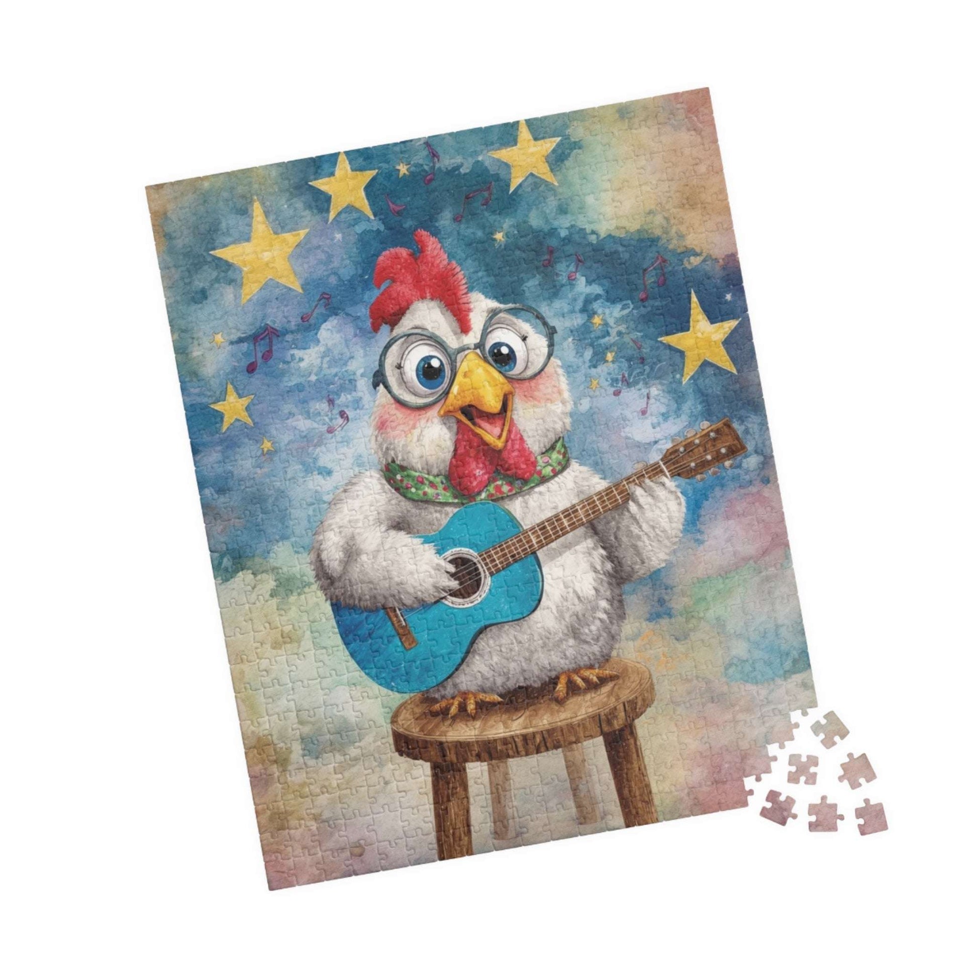 Chicken Musician Jigsaw Puzzle, Bird Game for Fun Family Activity, Gifts, Game Nights, Brain Teaser, Farm Animal Lover Puzzle The Puzzle Chest