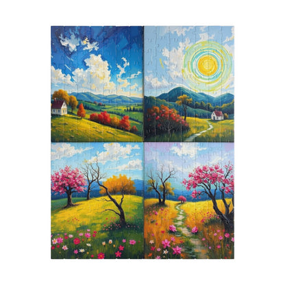 Puzzle, Spring Landscape Collage Puzzle, 110 252 520 1014-Pieces, Four-Quadrant Nature Jigsaw Game for Adults, Giftable Educational Toy 252 pcs (Vertical) Puzzle The Puzzle Chest