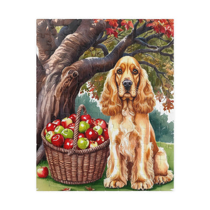 Autumn Dog Jigsaw Puzzle, Perfect for Family Game Night, Cocker Spaniel, Fall Decor, Gift for Dog Lovers and Animal Enthusiasts 110 pcs (Vertical) Puzzle The Puzzle Chest